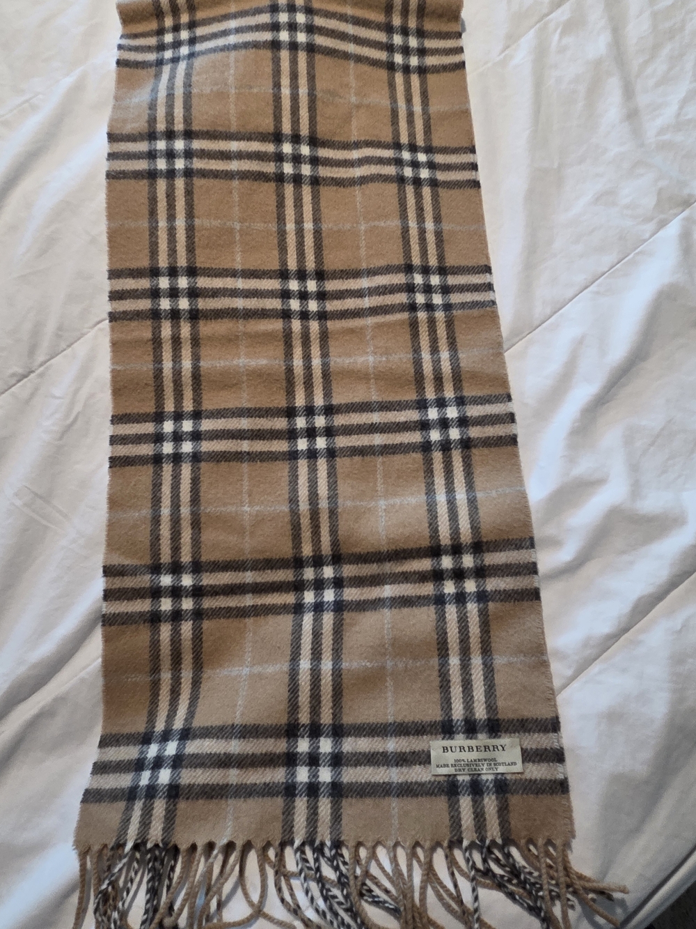 Burberry Plaid Tan and Black Check Scarf